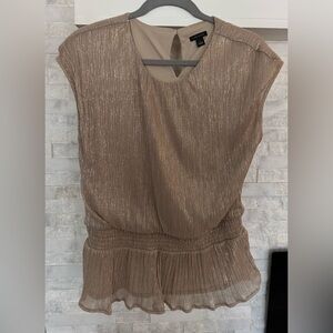 Ann Taylor Gold Textured Sleeveless Dress